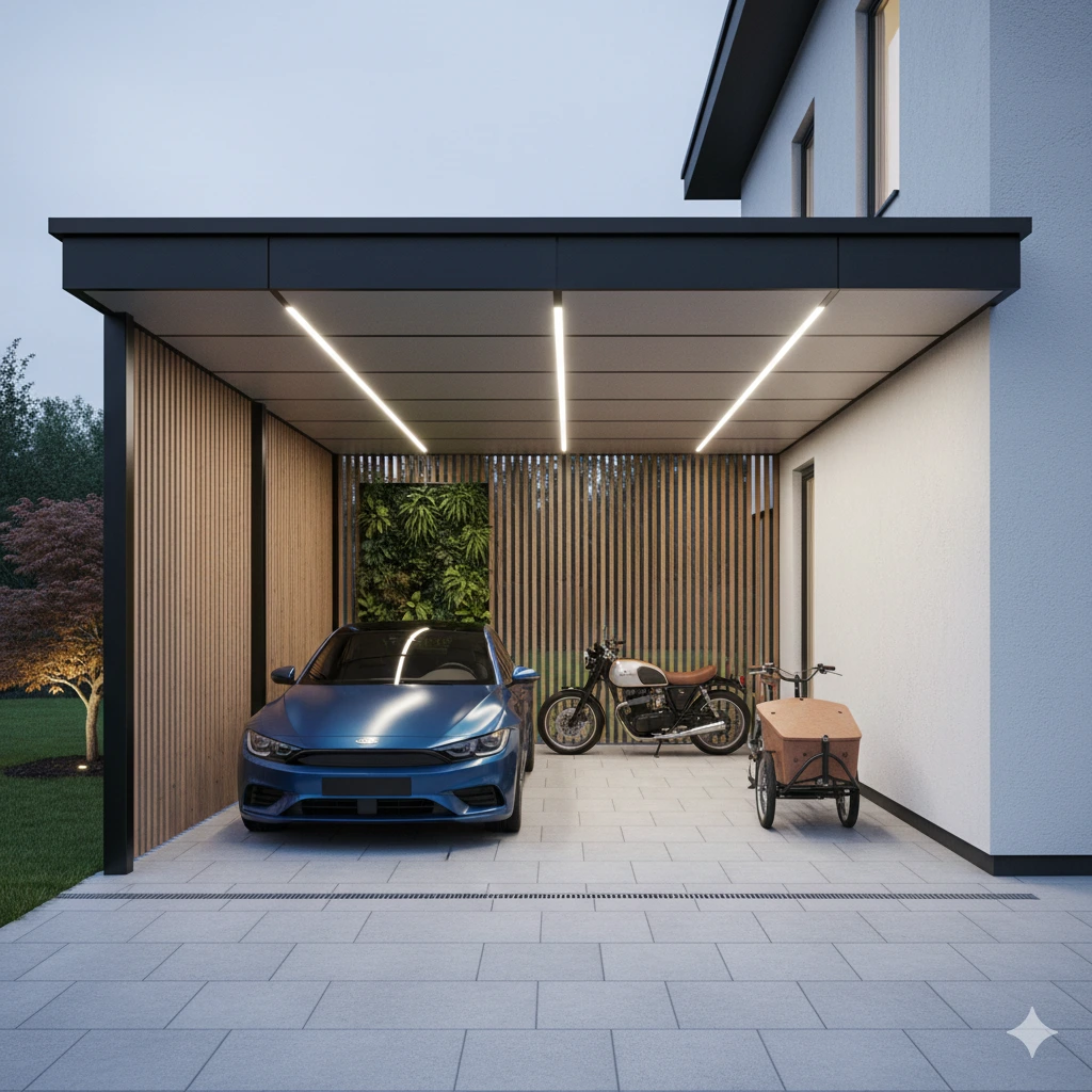 Desain Carport Minimalis yang Melindungi Koleksi Kendaraan: Estetika Bertemu Fungsi