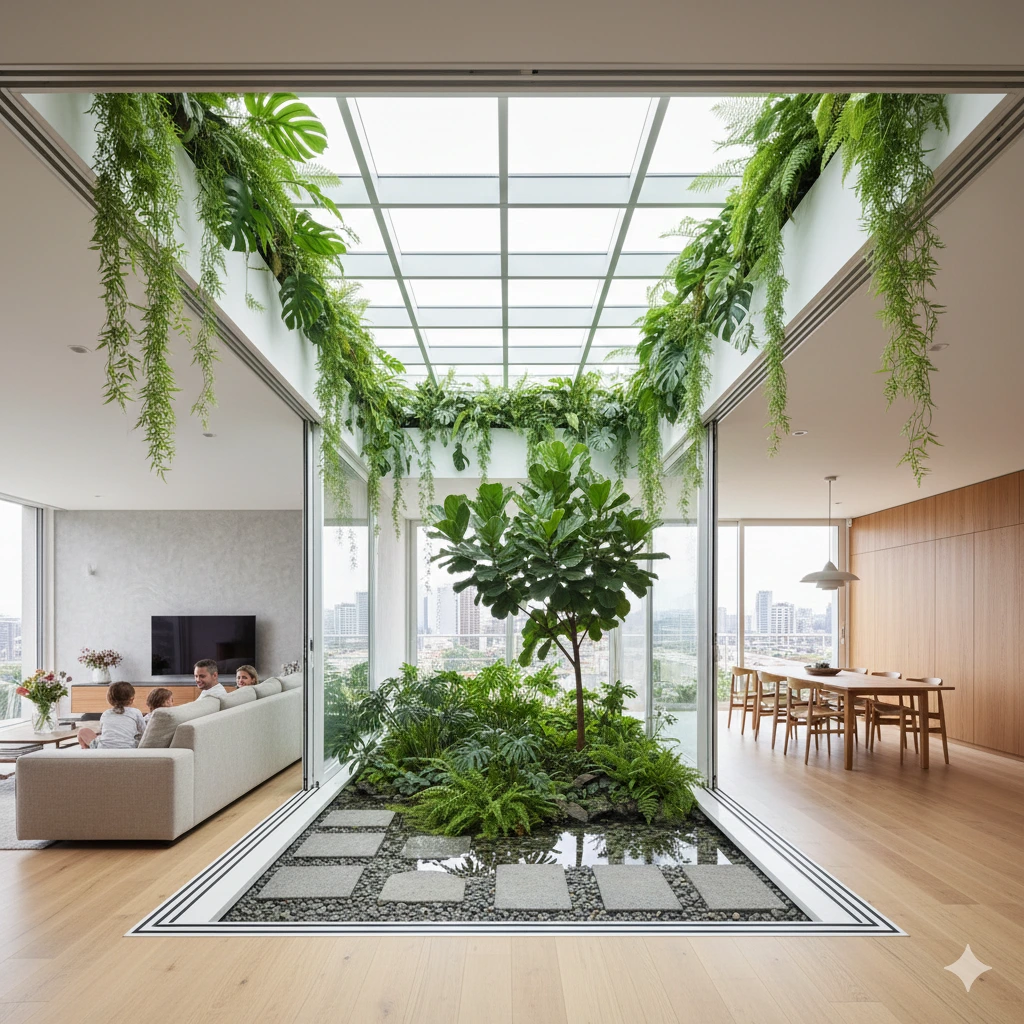 Indoor Courtyard: Segarkan Ruang Keluarga dengan Alam di Jantung Rumah Anda