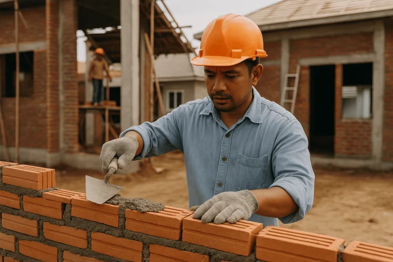 Tukang yang sedang bekerja