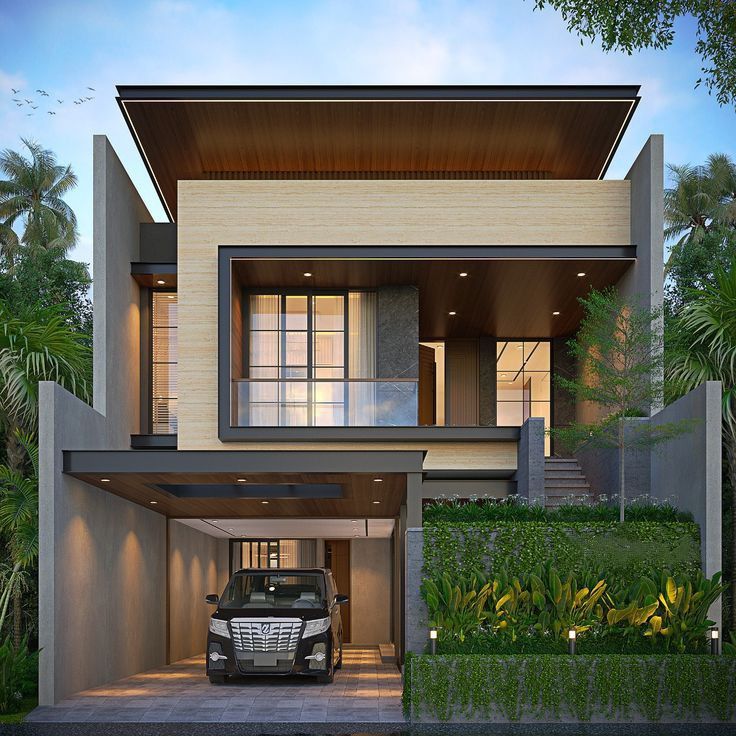 desain rumah tropis dua lantai