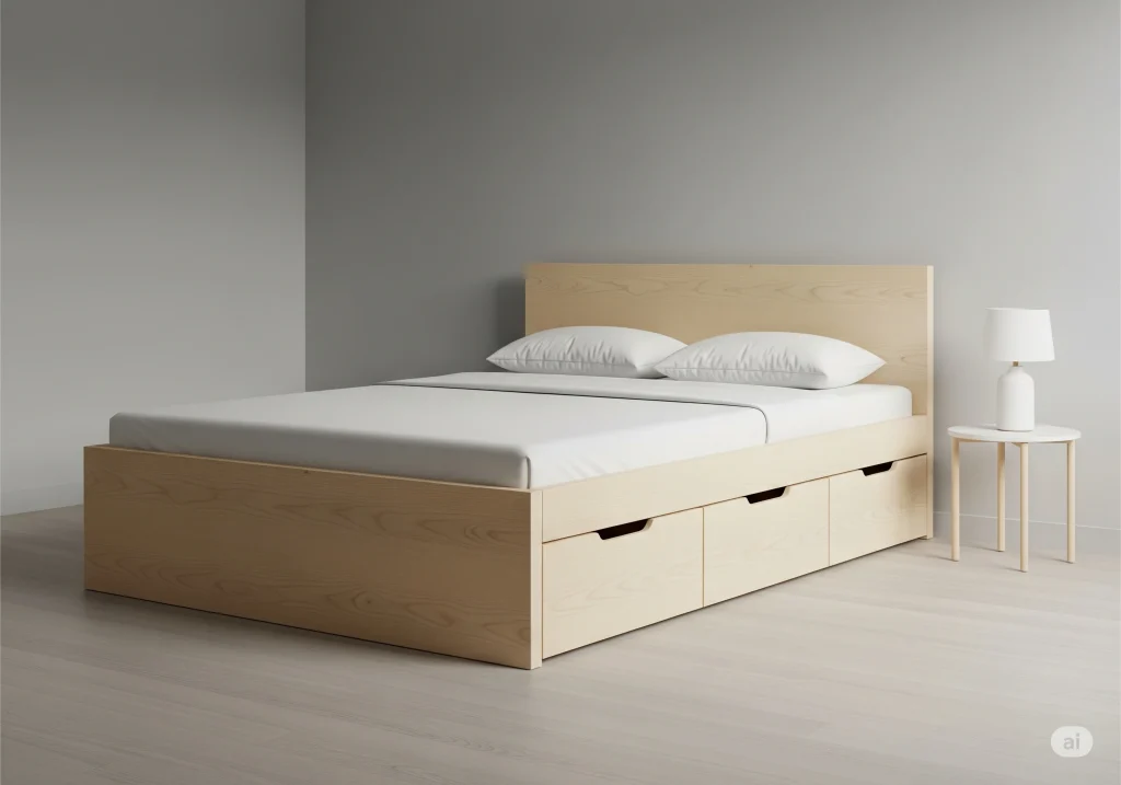 Furniture multifungsi tempat tidur dengan laci penyimpanan untuk rumah minimalis