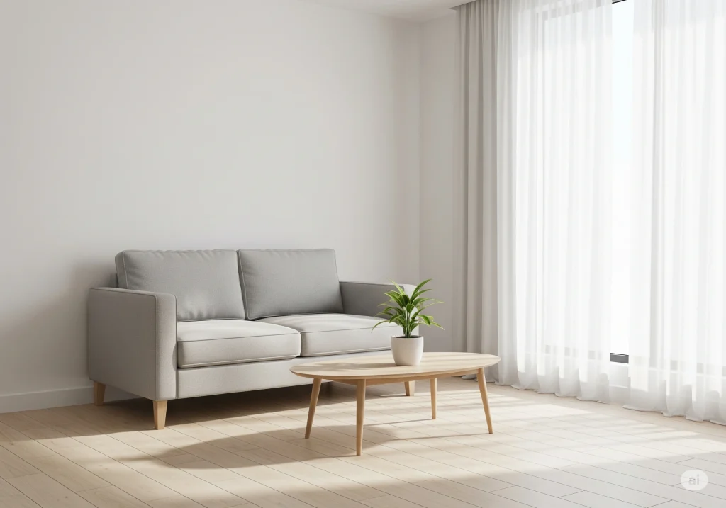 Interior rumah minimalis dengan penataan furniture sederhana dan rapi