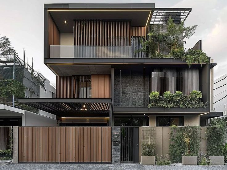 fasad rumah 2 lantai dengan kaca elegan