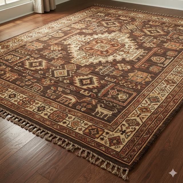 karpet lantai motif etnik tradisional