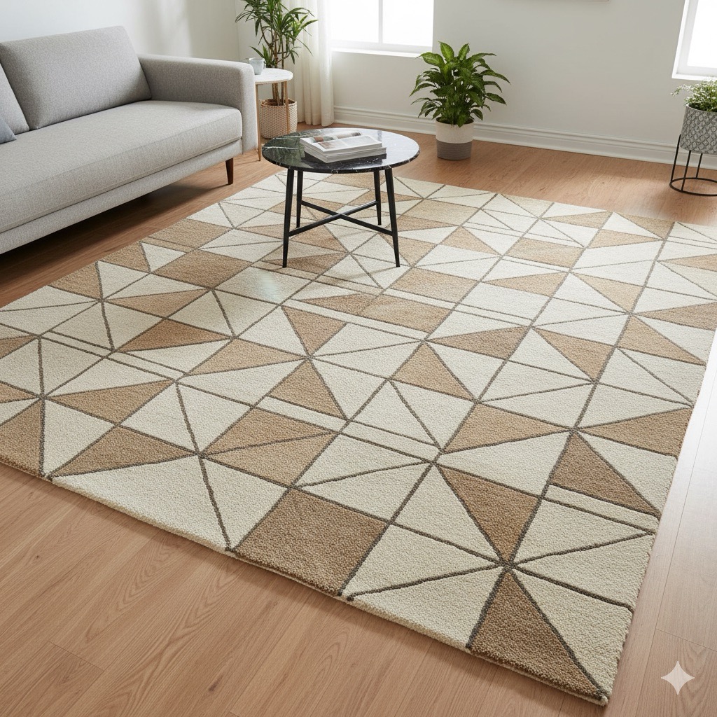 karpet lantai motif geometris
