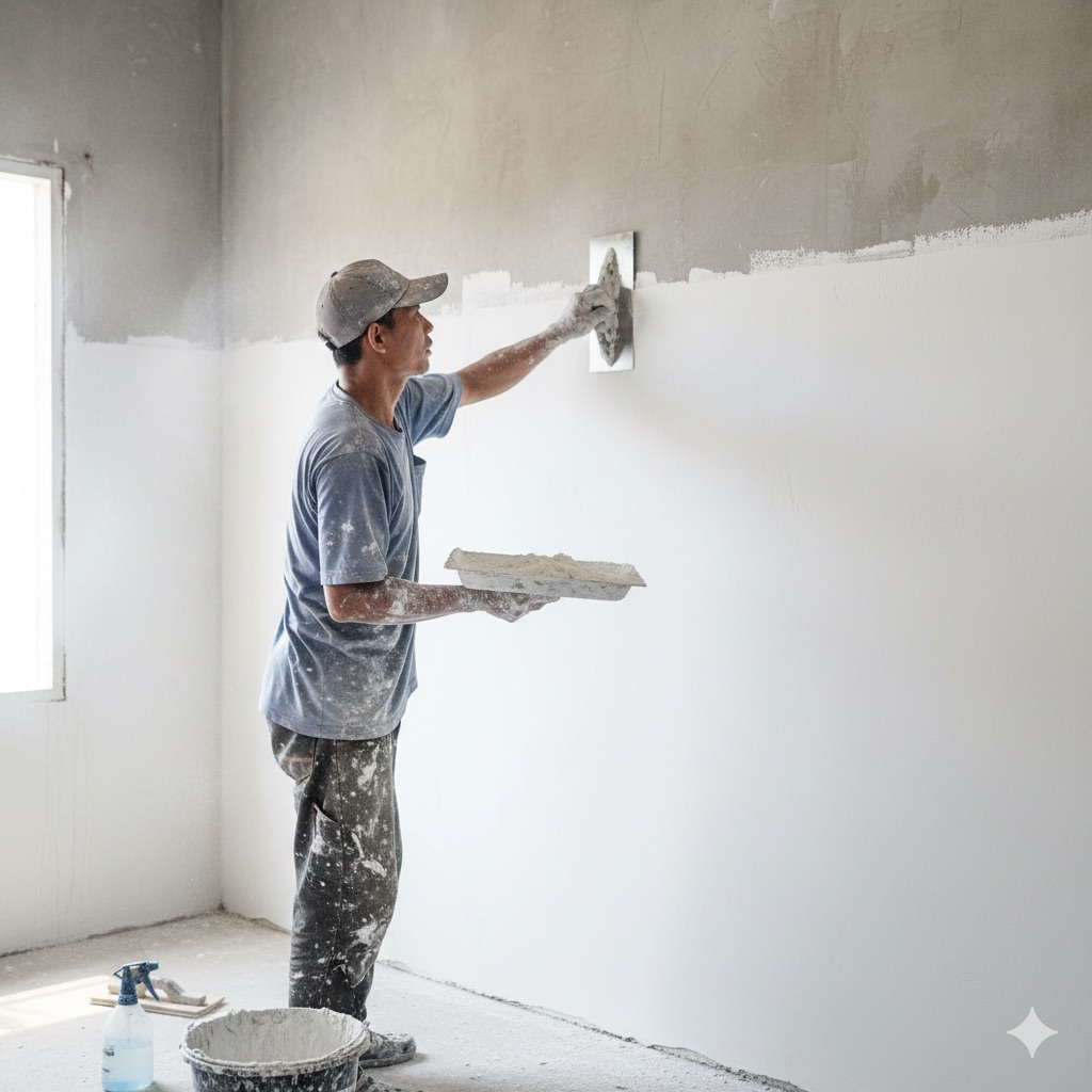 proses acian dinding