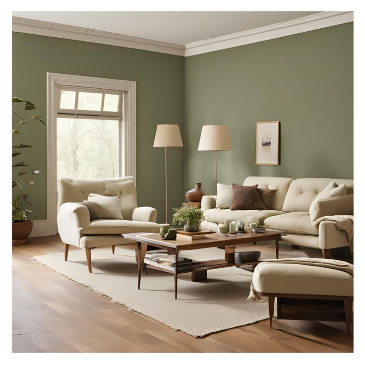 warna cat hijau zaitun memberikan kesan sentuhan alam yang berkelas