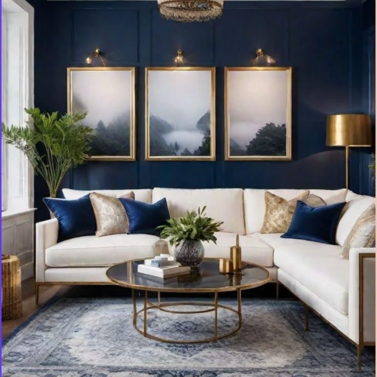 warna cat biru navy memberikan kesan mewah yang dramatis