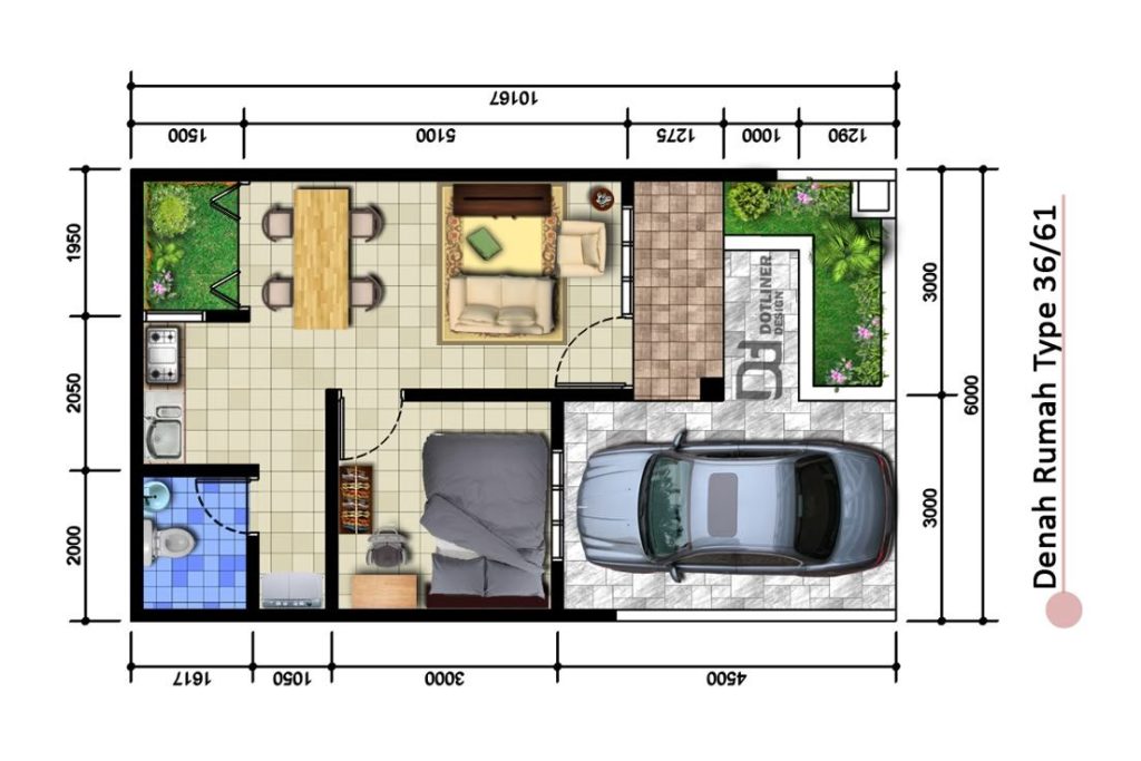 denah rumah type 36 memaksimalkan setiap ruang yang ada