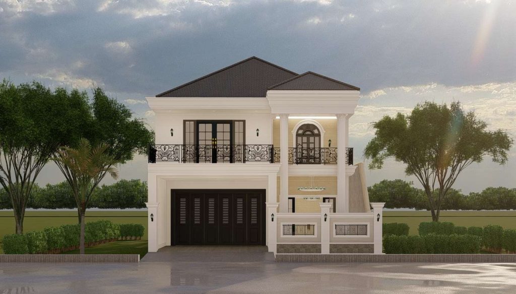 Desain Hunian Klasik 2 Lantai