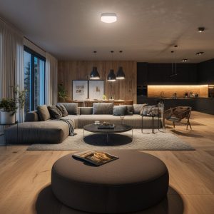 Ruang Tamu Rumah Pintar Aman Praktis