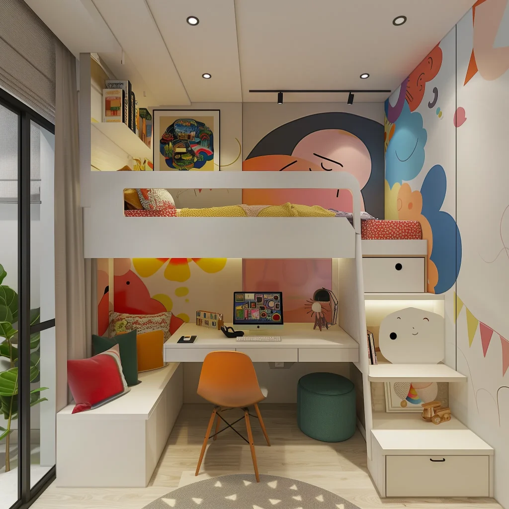 Kamar Tidur Anak dengan konsep mezzanine