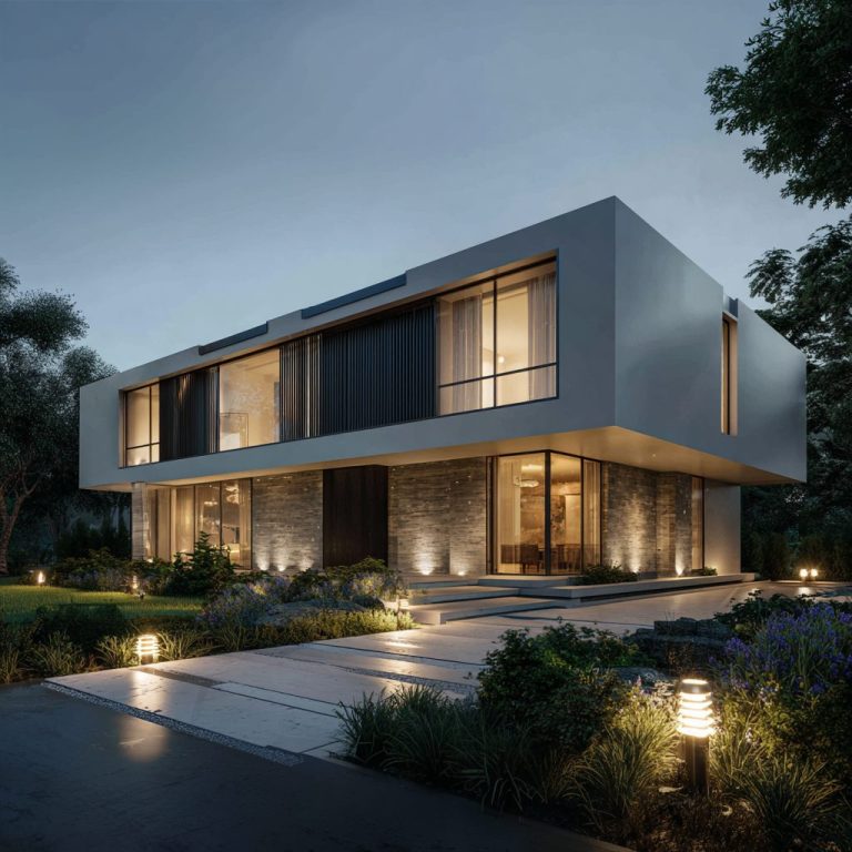 Fasad Rumah Minimalis cozy dengan fitur smart home