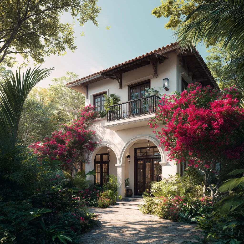 Inspirasi desain rumah Mediterania modern yang diadaptasi untuk gaya tropis