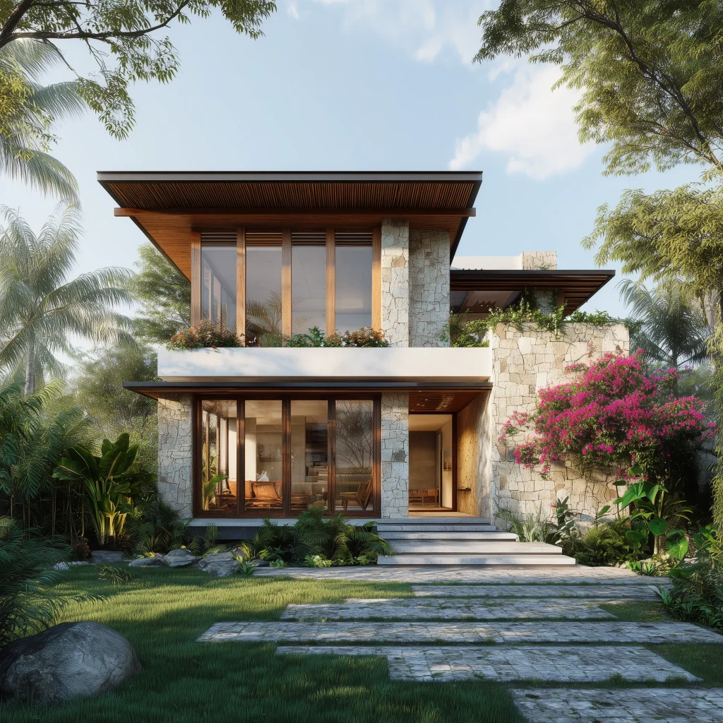 Konsep desain rumah tropis minimalis dengan penempatan jendela strategis
