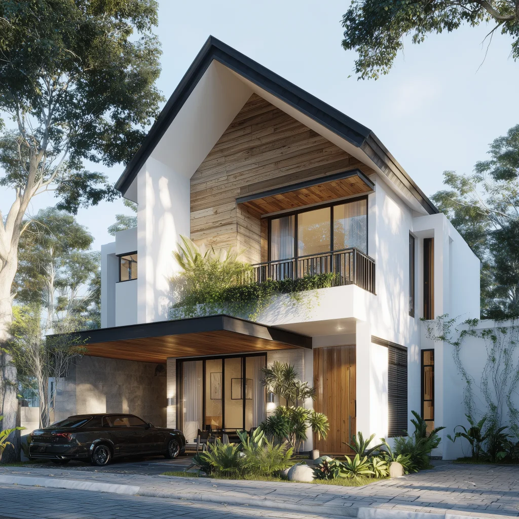 Inspirasi desain rumah scandinavian dengan dinding putih bersih dan aksen kayu hangat
