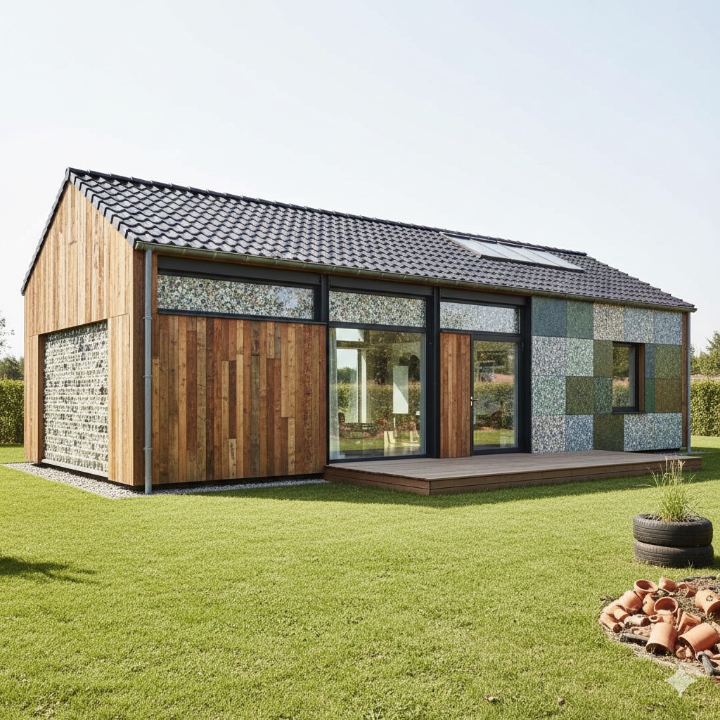 rumah dengan bahan daur ulang