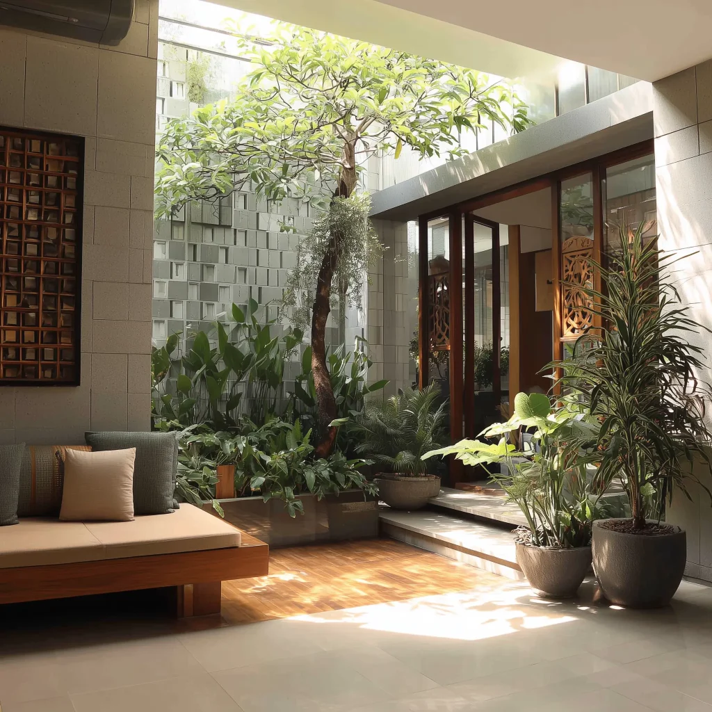 Indoor Courtyard: Segarkan Ruang Keluarga dengan Alam