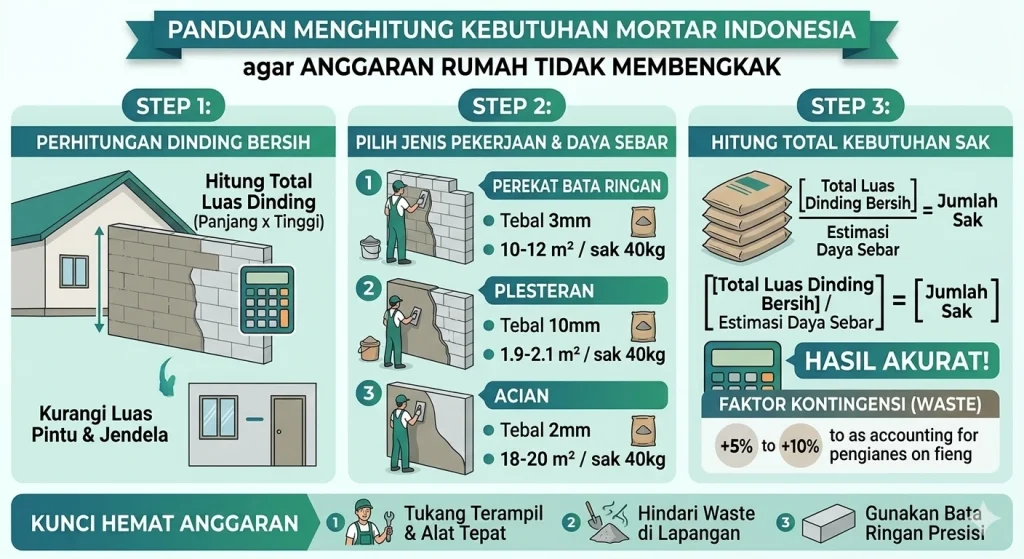 Panduan Menghitung Kebutuhan Mortar Indonesia agar Anggaran Pembangunan Rumah Tidak Membengkak