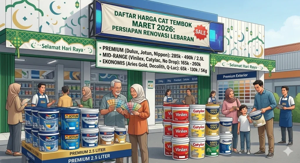 Update Daftar Harga Cat Tembok Maret 2026 : Persiapan Renovasi Rumah Jelang Lebaran