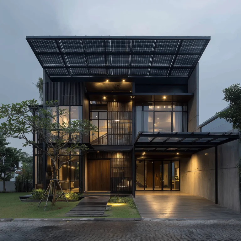 Desain Atap Rumah Industrial dengan Panel Surya 1