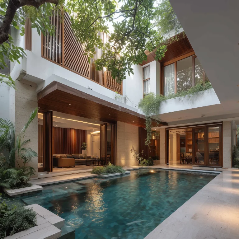 Desain Halaman Tengah Rumah Kontemporer 1