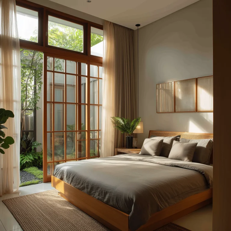Gorden Sheer di Kamar Tidur Japandi 1